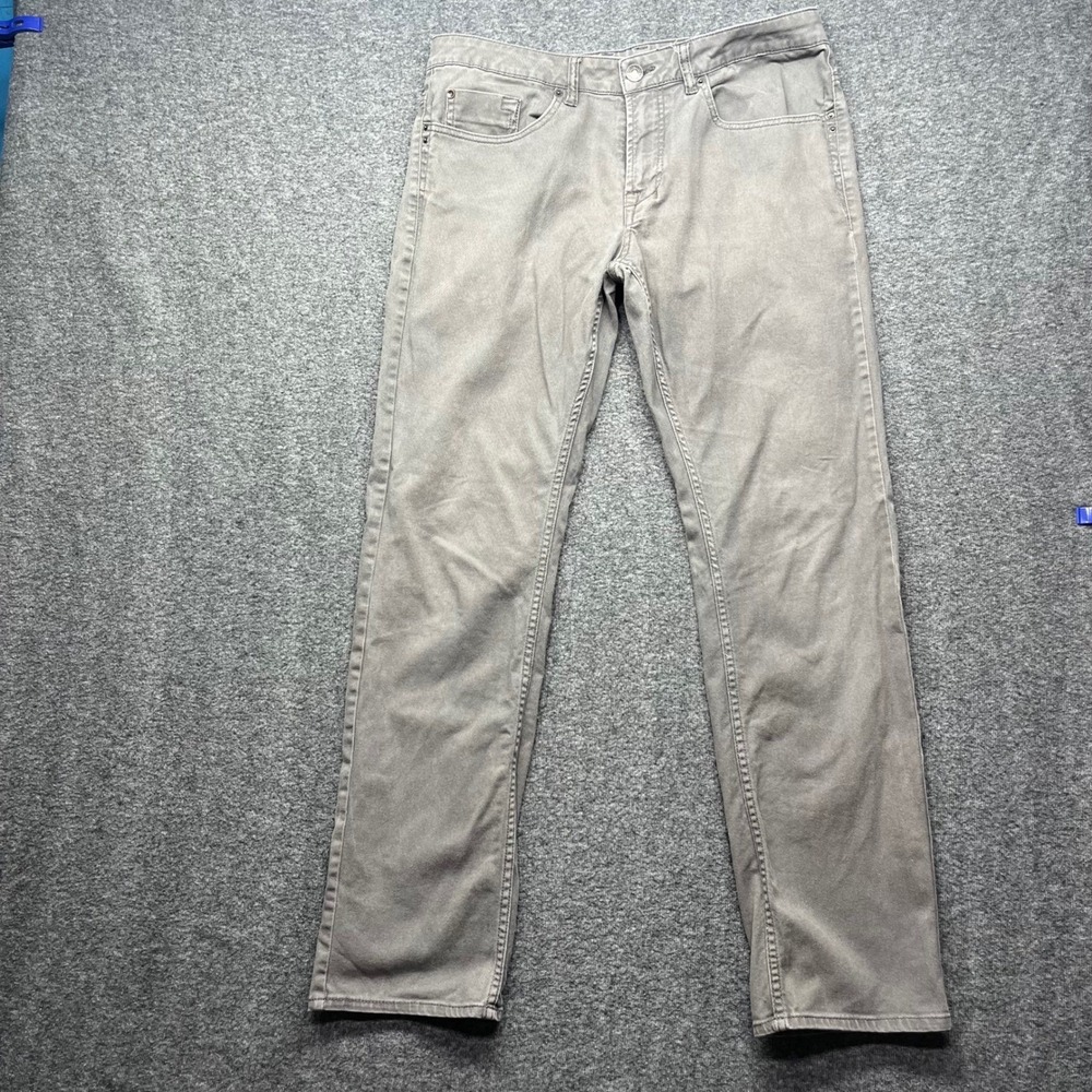 Buffalo‎ David Bitton pants Mens 32x32 Grey fits 34x31 Straight Leg Canvas Work